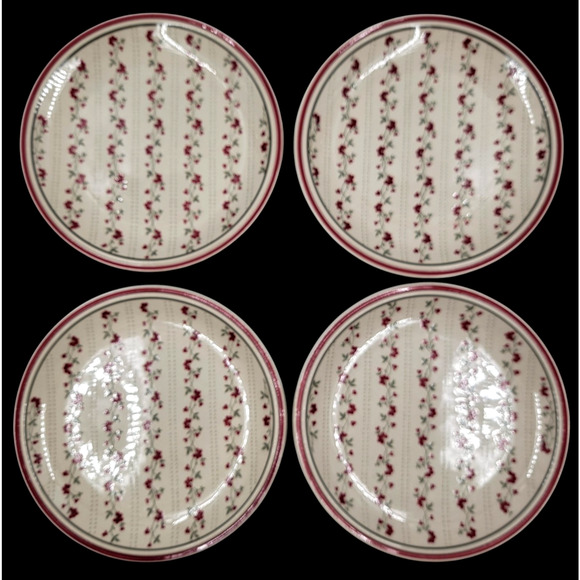 4 Regency American Country Collection Newcor Stoneware Williamsburg Salad Plates - Picture 4 of 9